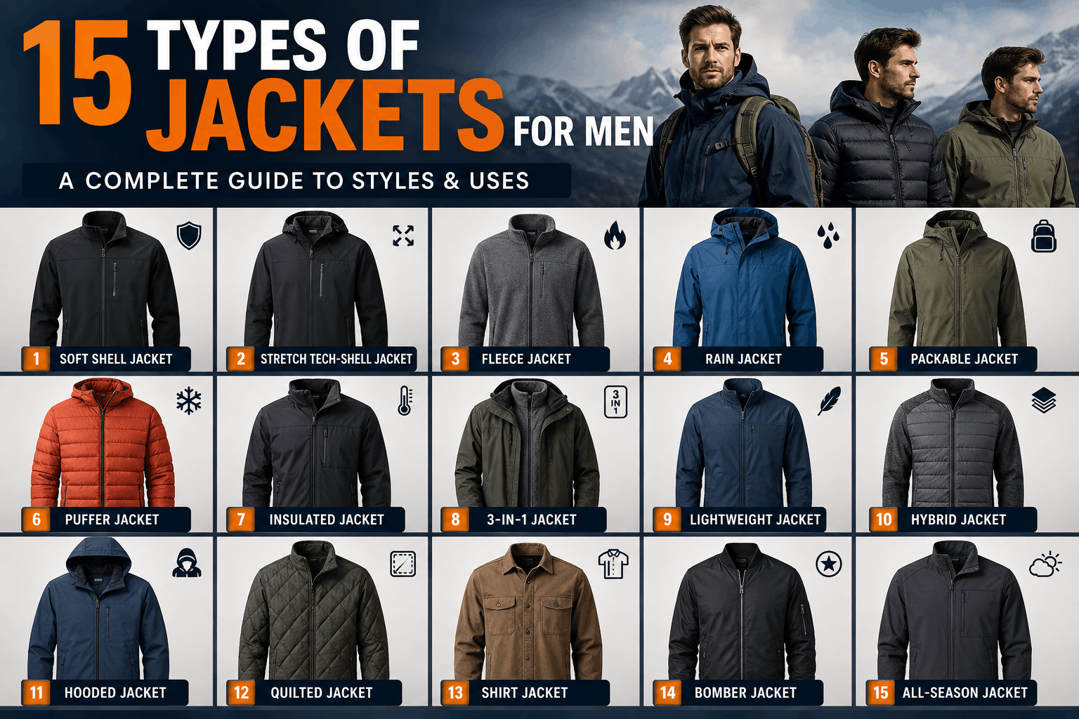 15 Types of Jackets for Men: A Complete Guide to Styles & Uses